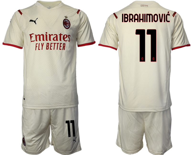Men 2021-2022 Club AC Milan away cream #11 Soccer Jersey->ac milan jersey->Soccer Club Jersey